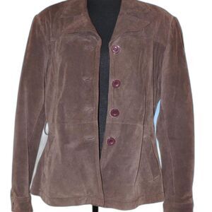 Brown Suede G III Jacket with Belt